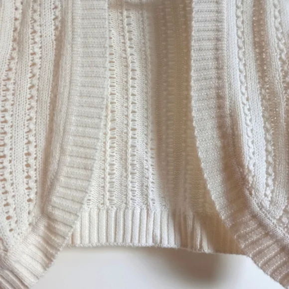 George White Short Sleeve Crochet Bolero Shrug Sweater - Picture 4 of 4